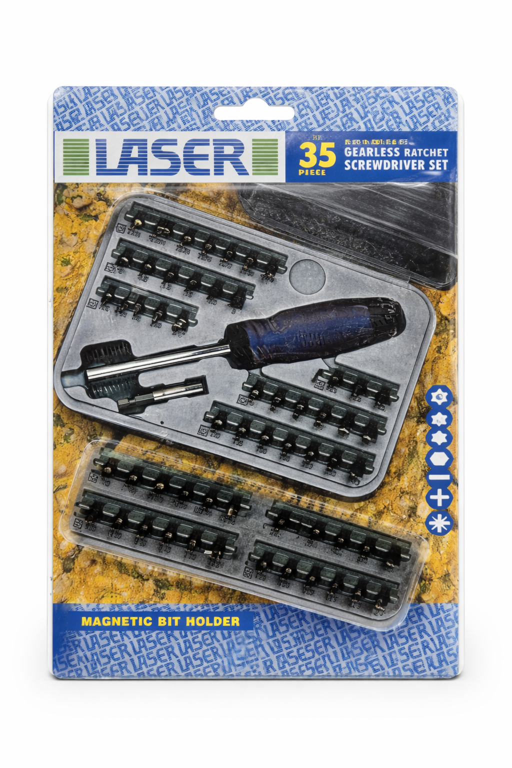 Laser 35 piece Gearless ratchet screwdriver set