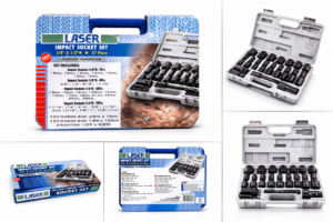 Laser - Impact socket set 3/8 1/2 d 37 piece