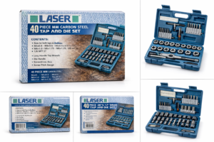Laser - 40 piece MM carbon steel tap and die set