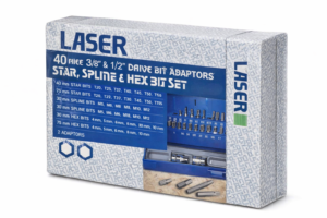 Laser - 40 Piece 3/8 & 1/2 drive bit, adaptors stars pline & hex bit set